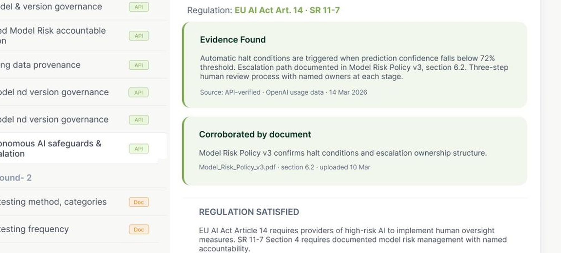 Evidence detail